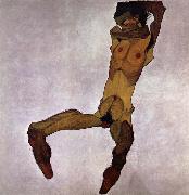 Egon Schiele Seated Male Nude painting